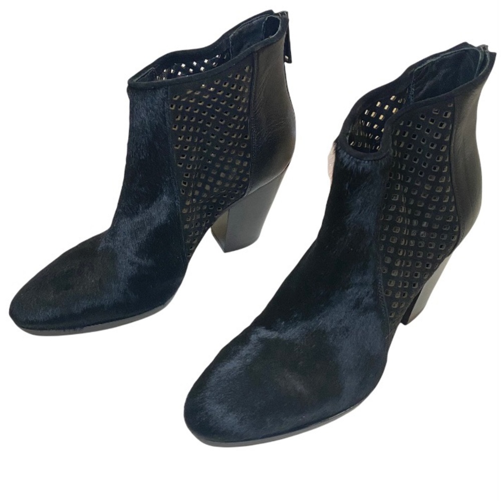 DIANE von FURSTENBERG Black Auletta Calf hair booties US 5 1/2 M EUR 35 1/2 NWT